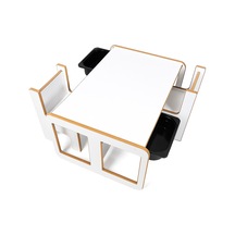 Industrial Living 2 Kişilik Çocuk Masası Beyaz Mdf-siyah Çekmece Beyaz  -  Siyah