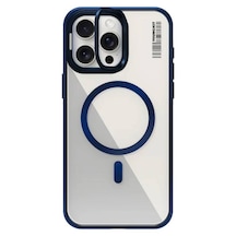İphone 15 Pro Uyumlu Kılıf Magsafe Şarj Özellikli Youngkit Crystal Grid Mavi
