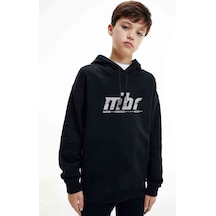 Tshirthane Mibr Cs Go Baskılı Unisex Çocuk Kapüşonlu Siyah Sweatshirt Siyah