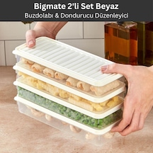 Bigmate 2'li Şeffaf Saklama Kabı 2x1 Lt Bgmt1115 Mikrodalga Buzdolabı Ve Dondurucu Uyumlu Düzenleyici Beyaz