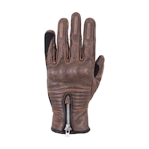 The Biker Jeans Retro Brown Korumalı Motosiklet Deri Eldiveni