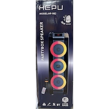 Hepu Hp-982 3x8'' Kablosuz 1 El Mikrofon Bluetooth Usb Şarjlı Rgb Işıklı Müzik Kutusu