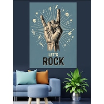 Ahşap Tablo Rock İşareti El Sembolü