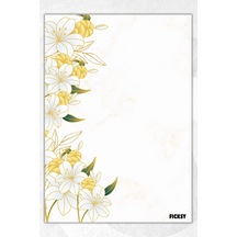 A5 Çiçek Bloknot Çizgisiz Defter - 50 Yaprak - Memopad - Notepad - Not Defteri - Not Kağıdı - 2033 Çok Renkli