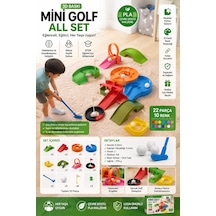 3d Baskı Mini Golf All Set Eğitici Çocuk Golf Oyun Seti 22 Parça 10 Renk - Beyaz