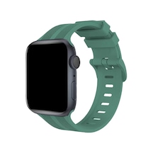 Newface Apple Watch 38mm Kr408 Çizgili Silikon Kordon - Yeşil Diğer