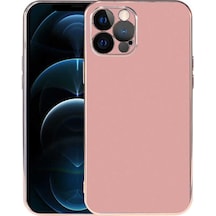 Kilifone - İphone 12 Pro Uyumlu Kılıf Kenarları Parlak Renk Dizaynlı Viyana Kapak - Rose Gold - T22887