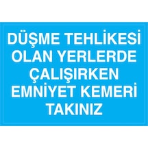 Düşme Tehlikesi Olan Yerlerde ... Uyarı Tabelası - 70x100 Alüminyum Kompozit Panel - Ekdt18