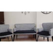 Kaz Ayağı Desenli Siyah - Beyaz