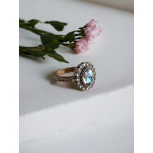 Kristal Taşlı Oval Yüzük Fayra-a7853esbdıyzk Beyaz