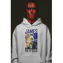 Sevbano James Hetfield Metallica Rock Metal Şarkıcı Ön Baskılı Unisex Ove beyaz