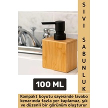 Kompakt Dayanıklı Lavabo Mutfak Banyo Deterjan Losyon Şampuan Şık Doğal Ahşap Sıvı Sabunluk 100 Ml Çok Renkli