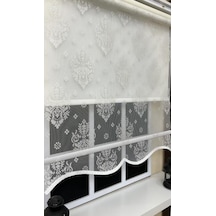 Çift Mekanizmalı Ekru Tül Perde Ve Ekru Stor Perde St 121 Beyaz