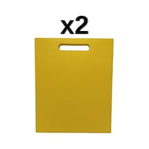 2'li Türkay 32.5x26.5x2 Cm Saplı Polietilen Kesme Tahtası Kesim Levhası Sarı 1145