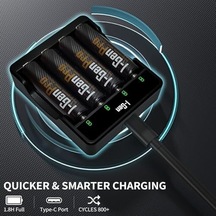 I-gen G421 4&apos Lü Pil Şarj Aleti + 2 Adet Aa Pro 2950 Mah + 2 Adet Aaa Pro 1100 Mah Şarjlı Kalem Pilli Set 1.2v Ni-mh