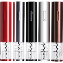 Kırmızı Pilli Otomatik Şarap Açıcı, Kesici Bıçağı İçeren Ev Kullanımlı Pratik Vino Açma Aleti Kırmızı Kırmızı