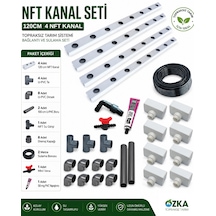 Nft Topraksız Tarım Kanal Seti 120 Cm 4 Adet Hidroponik Yetiştirme Kanalı Ve Bağlantı Malzeme Paketi