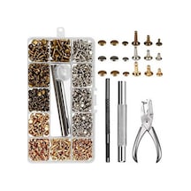 Yaozixa Deri Aksesuar Takımı: 300 Adet Pirinç Çift Kapaklı Perçin Ve Zımba Seti Diğer