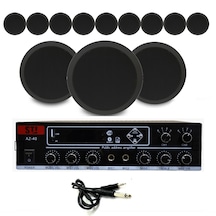 12 Li Siyah Tavan Hoparlör Seti Mağaza Ofis Müzik Sistemi