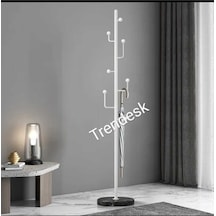 Modern Metal Beyaz Ayaklı Askılık Elbise Askısı 165 30 Cm Beyaz