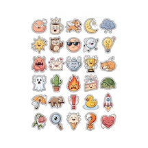 30 Adet Sevimli Ruh Hali İfadeleri Sticker Seti - Laptop Defter Telefon İçin Çok Renkli