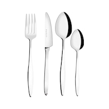 Serenk Milano Çelik Çatal Kaşık Bıçak Takımı 24 Parça Gümüş