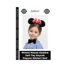 Minnie Mouse Kostüm Seti Taç Kuyruk Papyon Gösteri Seti Parti Malzemesi Giyim Aksesuar +3