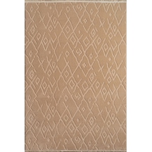 Plato Halı Opqo İskandinav Premium Yıkanabilir Polyester Kaymaz Taban Bej Halı