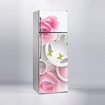 Buzdolabı Sticker Kaplama Dolap Kaplama Etiketi 3d Beyaz Halka Gül Diğer