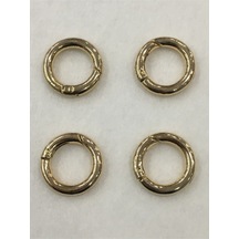 Karantuhafiye Çanta Halkası Yuvarlak Yaylı Klips 2 Cm 4 Lü Set Gold Gold Çok Renkli