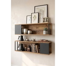 Yurudesign Voyage Duvar Rafı Kitaplık 2'Li Set VG18-A