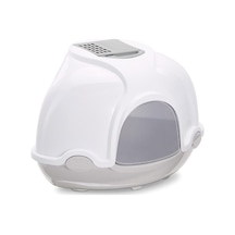Imac Gınger Kapalı Köşe Kedi Tuvaleti Gri/beyaz 52x52x44,5cm