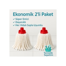 Süper Emici & Dayanıklı Mikrofiber Mop Başlığı Ekonomik 2 Li Paket