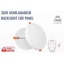 Lampist 36w Çerçevesiz Ayarlanabilir Lüx Led Panel 6500k Beyaz