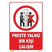 Preste Yalnız Bir Kişi Çalışır - Isg Levhası 15 X 21 Cm Sticker