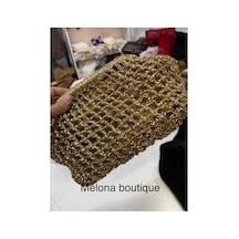 Melonndesign Melona Boutique Gold File Çanta, Astarlı, Askılı Altın