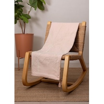 The Mia Throw Koltuk Şalı Püsküllü Pudra 170x130 Pudra