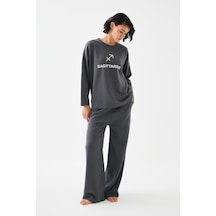 Akbeniz Kadın Füme Yay Burcu Oversize 2 İplik Eşofman Ev Giyim Takımı Akbeniz Kadın Füme Yay Burcu Oversize 2 İplik Eşofman Ev Giyim Takımı