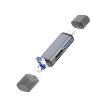 Ads-28 6ın1 Otg Card Reader- Lightning Apple, Iphone& Ipad İçin, Usb 3.0 To Type C Sd/tf Kart Okuyucu