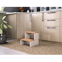 Bicabin Step Mutfak Tabure Çocuk Banyo Basamak Yükseltici- Atlantik Çam/Beyaz