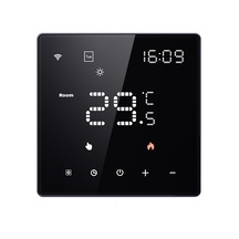 Geeroyoo Siyah Tuya Wifi Sıcaklık Kontrol Paneli - Elektrikli Isıtma 16a - Uygulama Ve Ses Kontrolü - Su/doğalgaz Kazan Uyumlu
