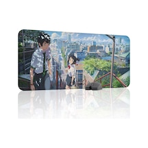 Kimi No Na Wa Kaymaz Dikişli Kauçuk Oyuncu Mousepad V3 - 90x40 Xxl Gaming Mouse Pad Fare Altlığı