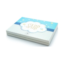 Erkek Bebek Çikolatası 84 Adet Madlen Çikolata Mavi Bulut