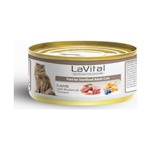 Lavital Gold Kuzu Etli, Yabanmersini Ve Zerdeçallı Sterilised Yetişkin Kedi Konservesi 85 Gr