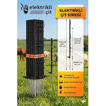 10 Adet 120cm Elektrikli Çit Plastik Direği Kendinden İzolatörlü Ayak Basmalı Çit Kazığı