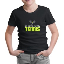 Tenis - In Love With Siyah Çocuk Tshirt