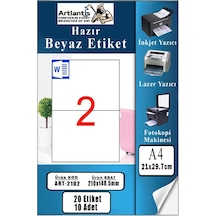 A4 Hazır Etiket 210x148.5 Mm 10 Sayfa 1 Paket 2 Li Kendinden Yapışkanlı Fotokopi Lazer İnkjet Kağıdı Yazıcılar İçin Uyumlu