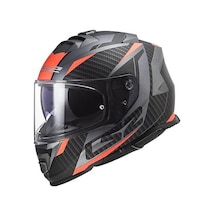 Ls2 Storm 2 Racer Kapalı Motosiklet Kaskı Mat Titanium - Neon Turuncu - Siyah - Kırmızı