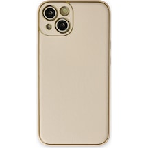 Apple iPhone Uyumlu 14 Plus Kılıf Coco Deri Silikon Kapak - Gold Bzsxx00 1
