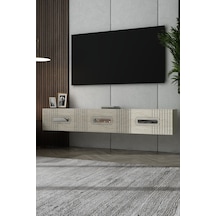 180dhdtda8btg Luna Duvara Monte Pleksi Lazer Desen Tv Sehpası Beyaz-traverten-gümüş